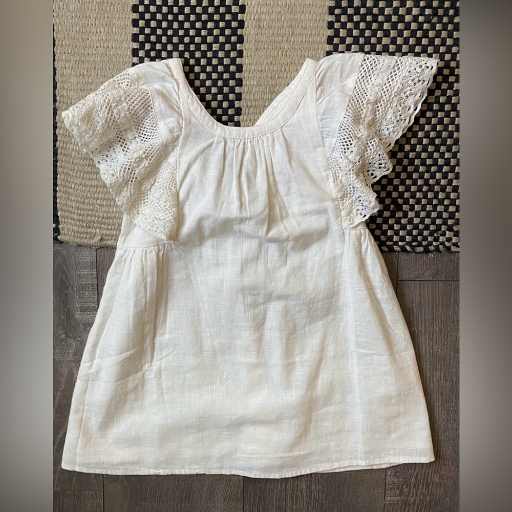 Cream dress with lace detail